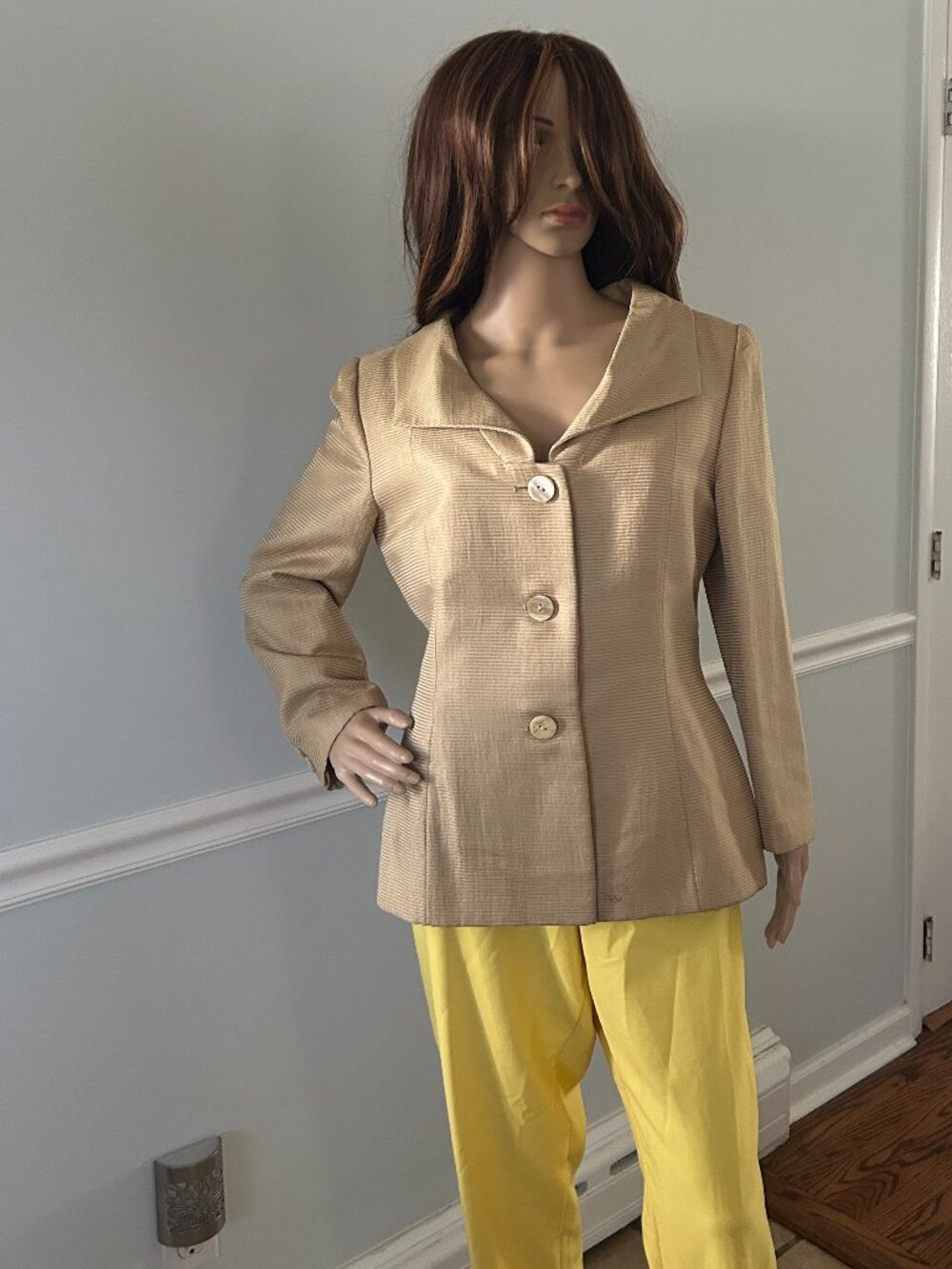 Oscar de la Renta Vintage Pink Label Textured Blazer 14